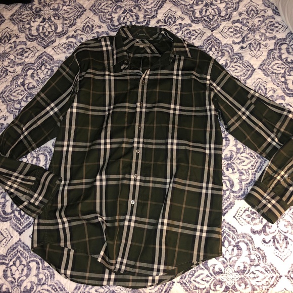 olive green burberry shirt
